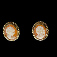 Vintage 9ct gold shell cameo - gold,