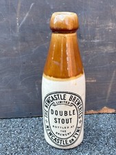58789 Old Vintage Antique Printed Ginger Beer Stout Bottle Newcastle Breweries