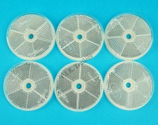 6 x WHITE 60mm Hi-Viz Reflectors for Driveway Gate Fence Posts & Trailer