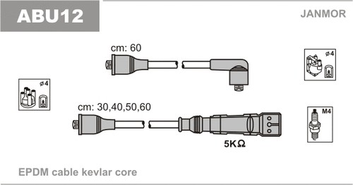 Ignition cable kit fits vw - cable,