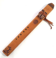 Native American Style Wooden Flute With Traditional Design Elements