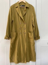 Zara Linen Trench Coat UK S