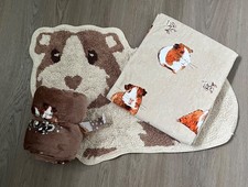 BNWT GEORGE GUINEA PIGS BLANKET 120cm x 150cm BATHMAT & BATH TOWEL BUNDLE