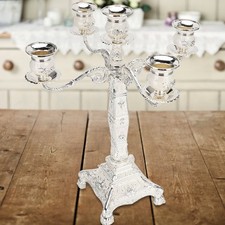 European Vintage Home Candelabra Embossed Candle Holder Dinner Table Wedding