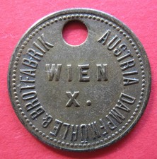 Old VIENNA TOKEN Austria Austria Steam Mill & Bread Factory BREAD Me 33638.1