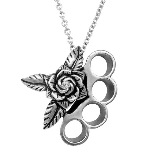 Rose necklace brutal brass - necklace,