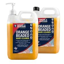 Orange Beaded Hand Cleaner Gel 2 x 5L Moisturiser Cleans Oil Spear & Jackson
