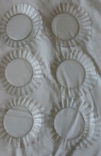 6 Glass Petal Design Vintage Duralex Dessert Plates. Used.