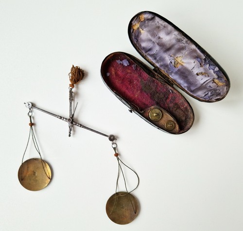 Antique pocket scale pharmacy - pocket,