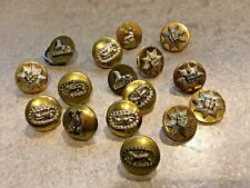 16 old small military buttons