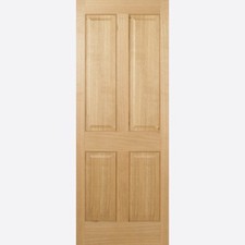 LPD Internal Oak Regency 4 Panel Unfinished Solid Fire Rated FD30 Door