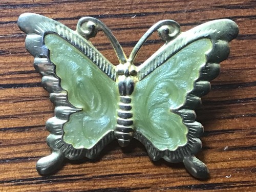 Gold tone butterfly brooch - gold,