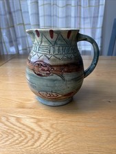 Vintage Shorter Pottery Mabel Leigh Aztec Sgraffito Aztec Large Jug