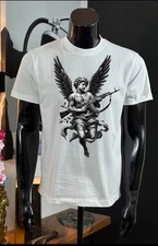 Men's Fashion T-Shirts Clothing Soft Stylish Angeles Wings Gun Gangster Unique 