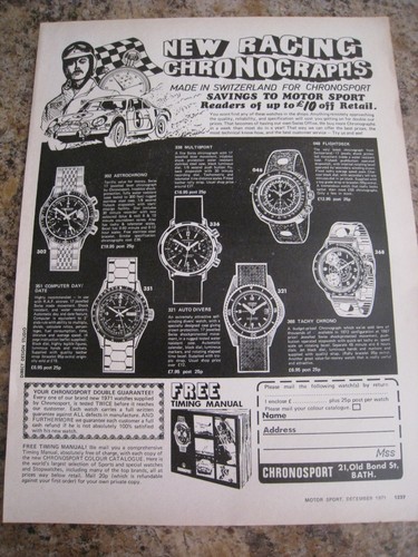 New racing chronographs - new,