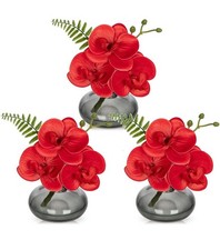 Set of 3 Artificial Red