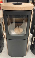 Hwam 4540c Woodburning Stove with tobacco natural stone cladding