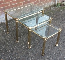 Vintage brass nesting tables