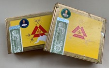 TWO EMPTY WOODEN CIGAR BOXES