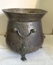Large Antique Beaten Copper Cauldron - 34 cm Height by 34 cm Width