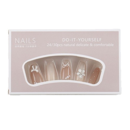 Floral bow press nails with - floral,