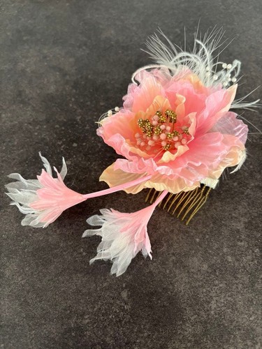 Pink flower hair ornament - flower,