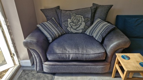 Grey fabric cuddle chair - grey,