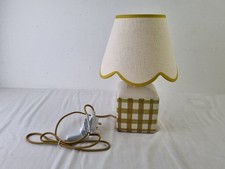 M&S Kirsten Ceramic Table Beige Lamp Lampshade Yellow Check PAT TESTED NEW F2