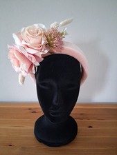 Peach Floral Velvet Padded Headband Fascinator Great For Weddings/races