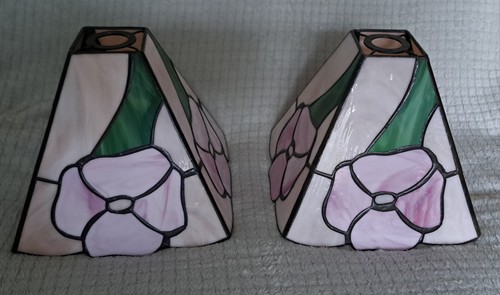 Pair tiffany style stained - of,