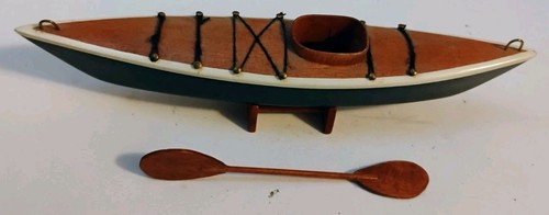 Miniature wooden canoe - miniature,