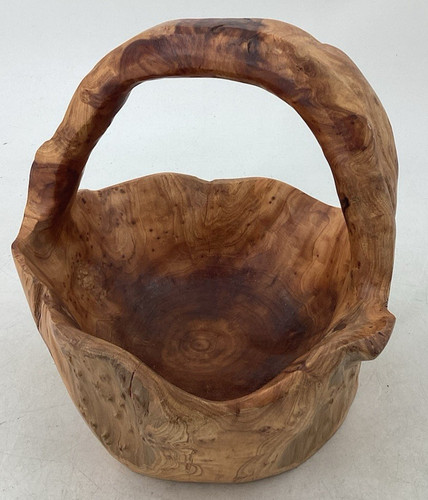 Wooden carved bowl - wooden, basket