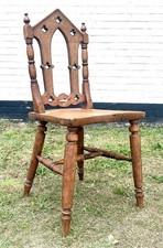 Antique Pitch Pine Hall Chair