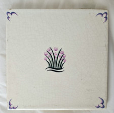 POOLE ART DECO FRORAL 6 INCH TILE