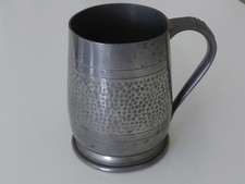 Vintage Hammered Knighthood Old English Pewter Tankard Beer Mug