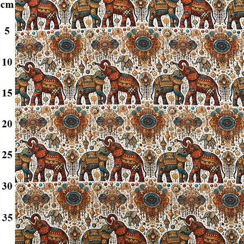 Bohemian elephant printed - printed, 100%