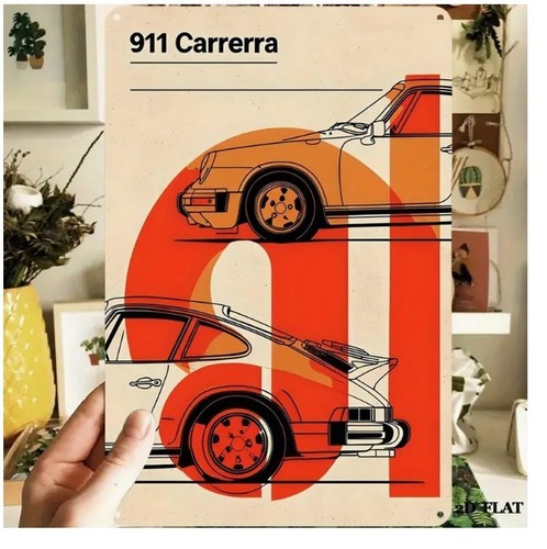 Porsche 911 carrera metal sign - carrera,