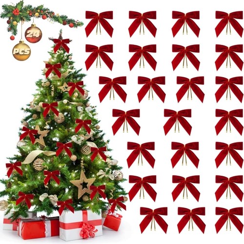 24x velvet bows for christmas - for,