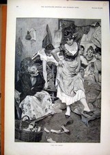 Original Old Antique Print