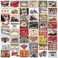 Man Cave Home Bar Metal Tin