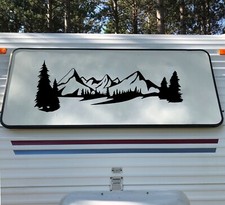 Mountains forest scene vinyl - mountains,