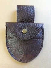 Fob watch Brown real leather pouch with belt loop to hang down from belt. 