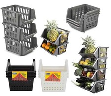 Set of 3 Stacking Basket Multi