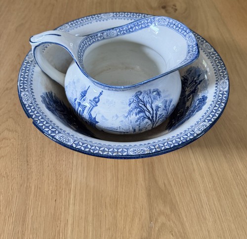 Antique wash basin and jug - basin,