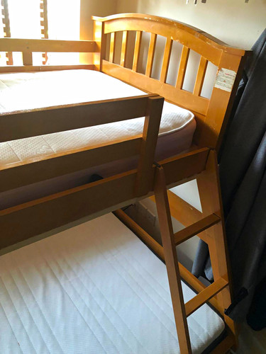 Wooden bunk bed - with, 2