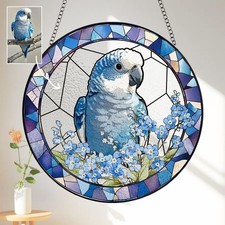 Custom parrot portrait stained