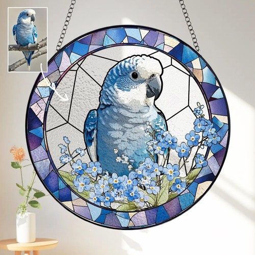 Custom parrot portrait - , stained