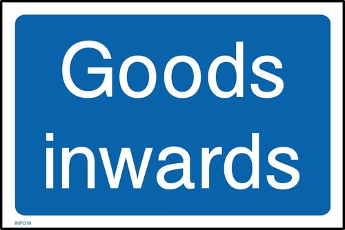 Goods inwards sign - goods,