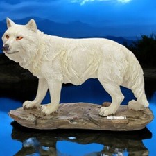 Protector Of The North White Winter Wolf Figurine Spirit Of The Night Ornament