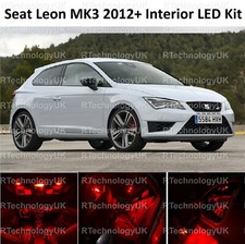 RED PREMIUM SEAT LEON 5F MK3 2012-2018 INTERIOR LED XENON LIGHT KIT BULB ST